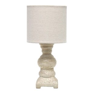 All The Rages 12.5 Rustic Farmhouse Lamp With Beige Fabric Shade