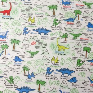 Green Dinosaur Map Super Snuggle Flannel Fabric