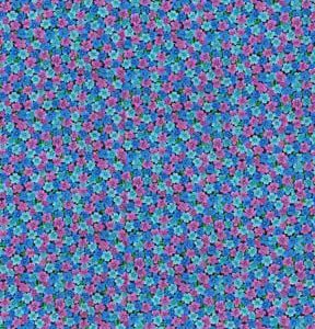 Fabric Traditions Small Floral on Teal Cotton Fabric by Keepsake Calico - 1