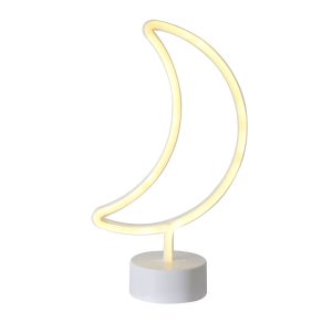 Northlight 11.5 White Battery Operated Neon LED Moon Table Light