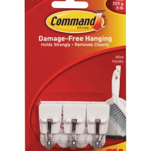 Command 7ct White Small Utensil Hooks   Adhesive Strips