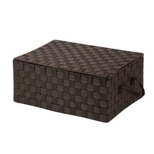 Honey Can Do 17 Espresso Woven Storage Box With Hinged Lid