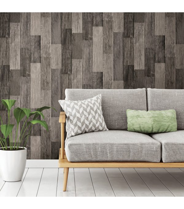RoomMates Wallpaper Weathered Wood Plank - Image 2