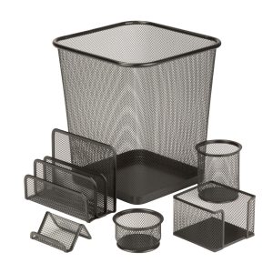 Honey Can Do 11 x 12 Black Mesh Desk Organizers 6ct