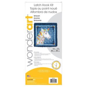 Wonderart Latch Hook Kit 12X12 Unicorn