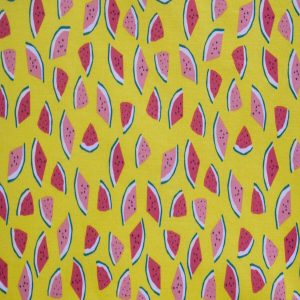 Watermelon on Yellow Quilt Cotton Fabric by Quilter s Showcase