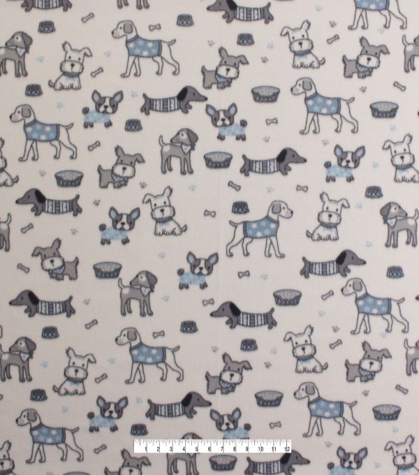 Cute Dog Sketch Blizzard Fleece Fabric - Image 2