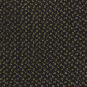 Outline Leaves Gray Harvest Metallic Cotton Fabric