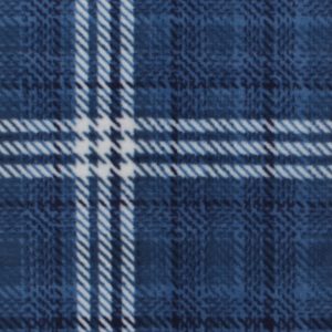 Blue Sweater Plaid Anti Pill Fleece Fabric