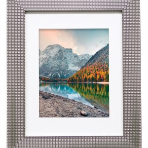 BP 11 14 Matted to 8 10 Silver Texture Bump Frame