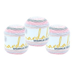 Lion Brand Mandala Sparkle Light Weigh Acrylic Yarn 3 Bundle