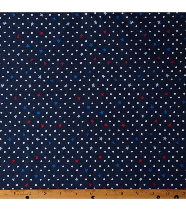 Stars And Dots Patriotic Cotton Fabric - Image 2