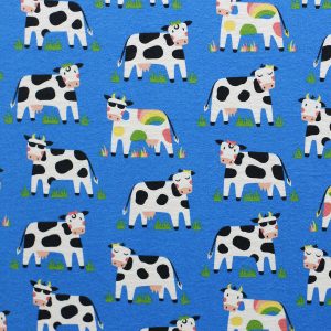 Blue Cool Cows Super Snuggle Flannel Fabric