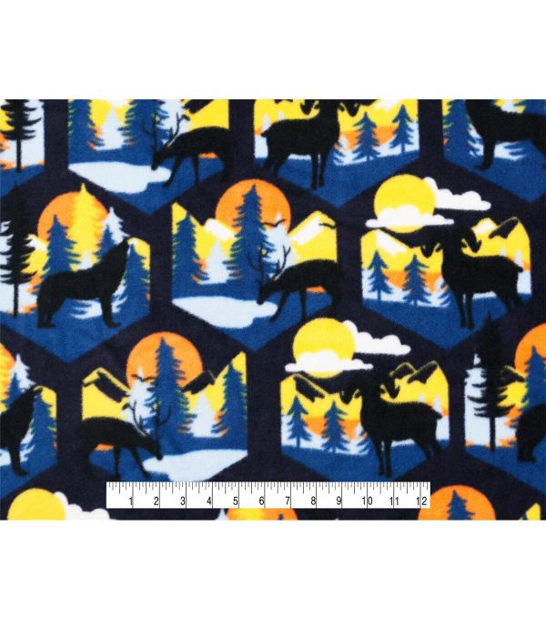 Sunset Animals Anti Pill Fleece Fabric - Image 4