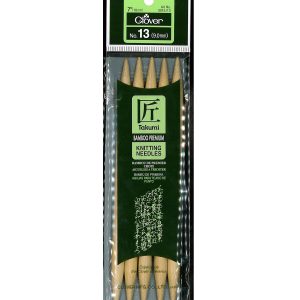 Clover 7 Bamboo 13/9mm Double Point Knitting Needle Set 5ct
