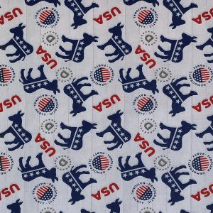 Democratic Donkeys Toss Patriotic Cotton Fabric