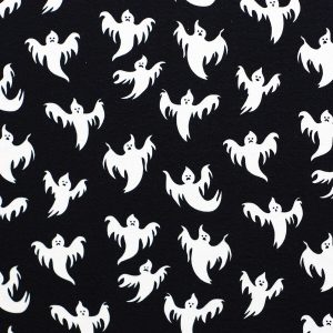 Ghosts On Black Glow in The Dark Super Snuggle Flannel Fabric
