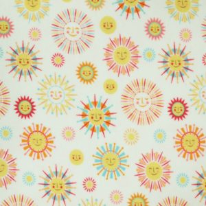 Multiple Smiley Suns Anti Pill Fleece Fabric
