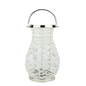 Northlight 16 White Iron Pillar Candle Lantern