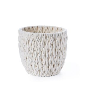 14 White Cotton Rope Woven Basket by Place   Time