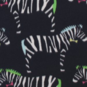 Zebras on Black Blizzard Fleece Fabric
