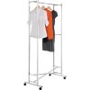 Honey Can Do 34 x 68 Chrome Foldable Rolling Clothes Rack With Wheels