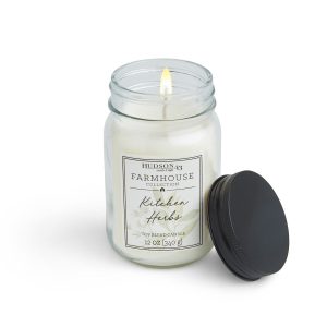 12oz Kitchen Herbs Scented Mason Jar Candle by Hudson 43
