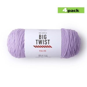 4pk Solid Purple Medium Weight Acrylic 380yd Value Yarn by Big Twist