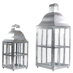 Northlight 2ct Galvanized Metal Candle Lanterns