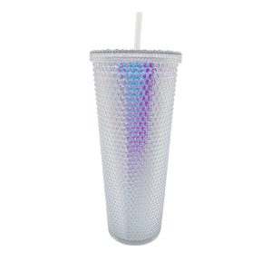 24oz Textured Iridescent Tumbler With Straw by Happy