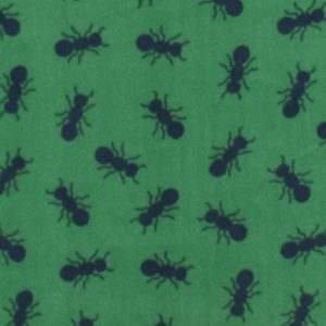 Ants on Green Anti Pill Plush Fleece Fabric