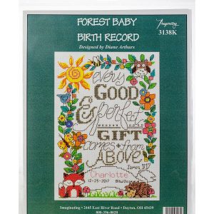 Imaginating 6 x 9 Forest Baby Birth Record Counted Cross Stitch Kit
