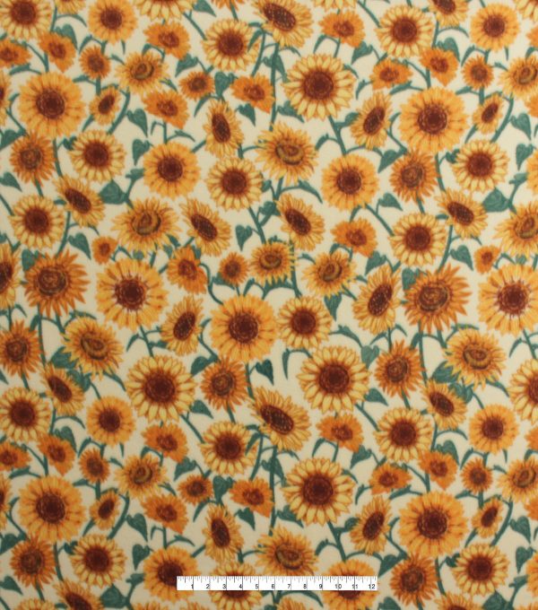 Intricate Sunflowers Anti Pill Fleece Fabric - Image 2