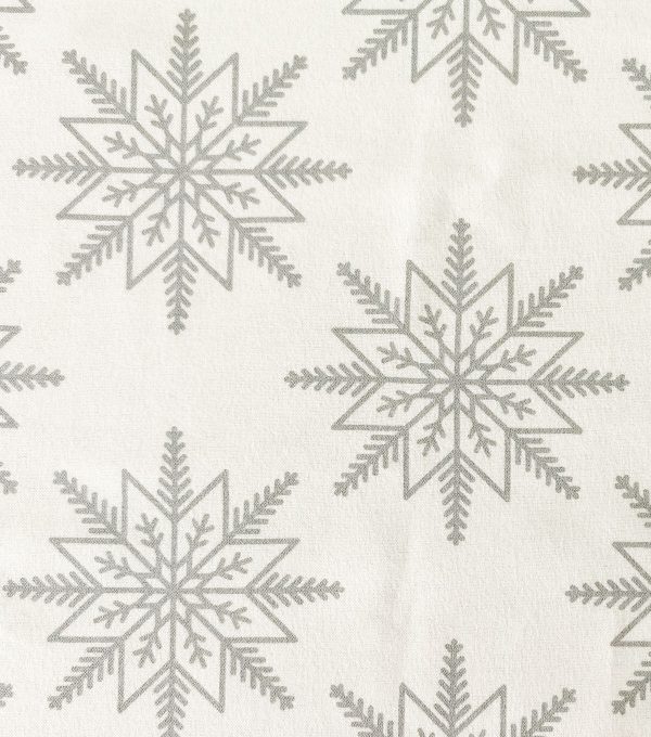 Silver Snowflakes Christmas Foil Flannel Fabric