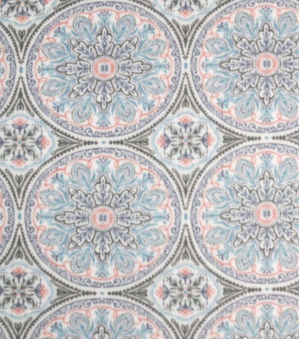 Pastel Medallions Anti Pill Fleece Fabric - Image 2