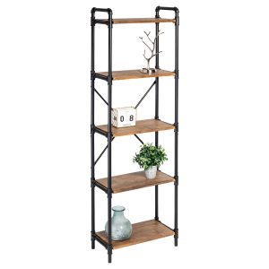 Honey Can Do 5 Tier Industrial Bookshelf Black