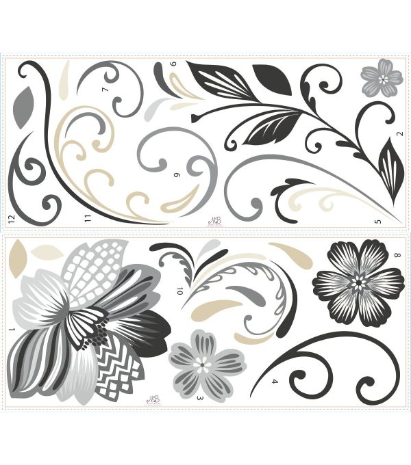 RoomMates Wall Decals Black   White Flower - Image 2
