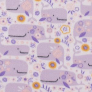 Purple Whale Blizzard Fleece Fabric