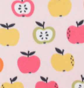 Multicolor Apples On Pink Blizzard Fleece Fabric