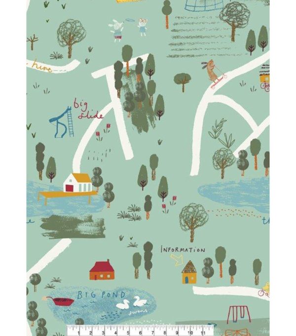 Park Map Super Snuggle Flannel Fabric - Image 2