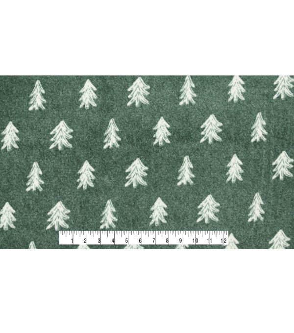 Green Tree Luxe Fleece Fabric - Image 4