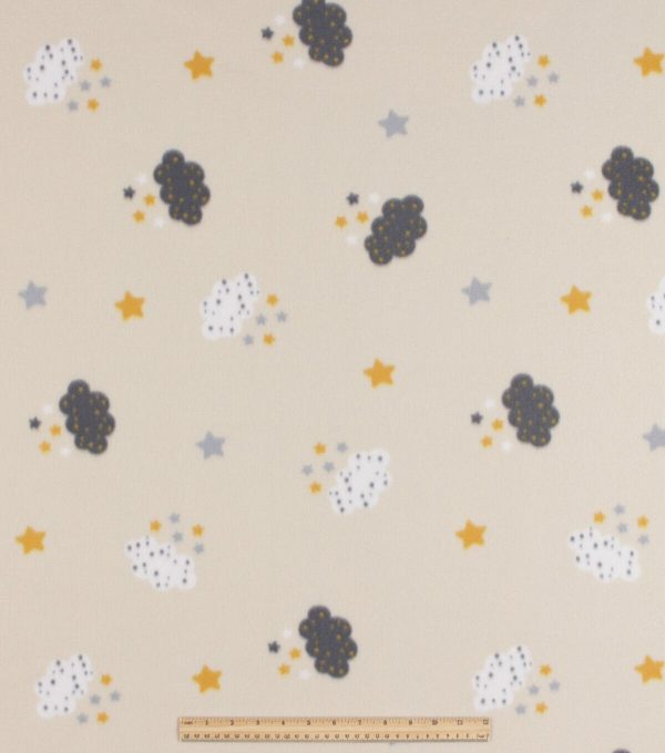 Clouds   Stars Blizzard Prints Fleece Fabric - Image 2
