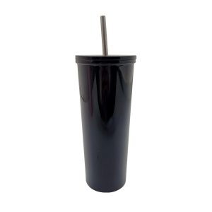 22oz Black Sublimation Tumbler With Straw by Happy