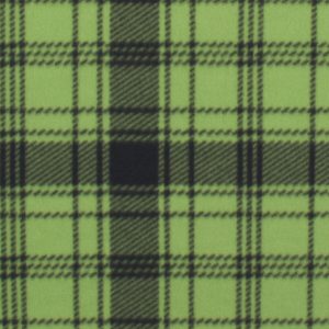 Lime Black Plaid Blizzard Fleece Fabric