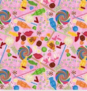 Springs Creative Sweet Tooth on Pink Novelty Cotton Fabric