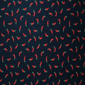 Garden Peppers on Black Cotton Fabric by Quilter s Showcase