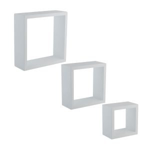 Organize It All 3ct White Wall Cube Shelves