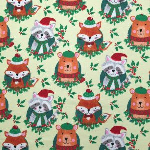 Woodland Animals Super Snuggle Christmas Flannel Fabric