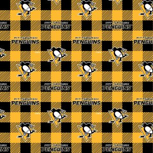 Pittsburgh Penguins Fleece Fabric Buffalo Check