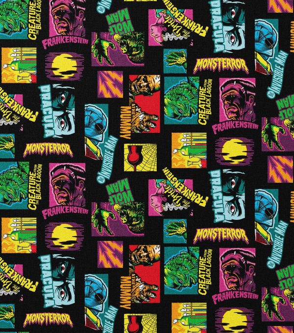 Monster Pop Movies Halloween Cotton Fabric - Image 2